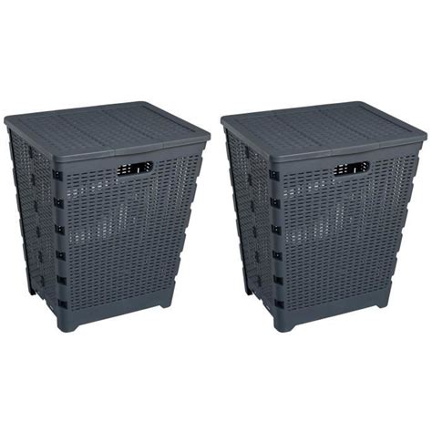 Panier Linge Plastique Pliable L Lot De Pcs Gris L X L X