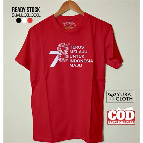 Jual Kaos Pria Distro 78th Terus Melaju Untuk Indonesia Maju Logo