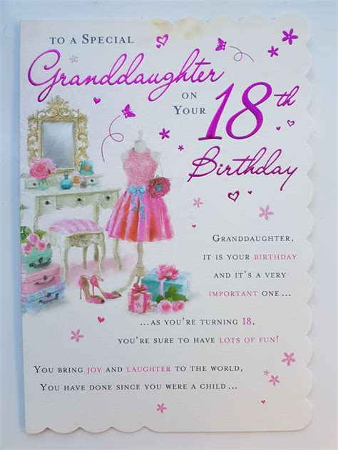 To A Special Granddaughter On Your 18th Birthday Card Ebay In 2024