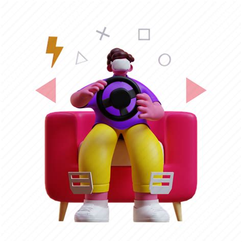 Man Playing Game In Metaverse Illustration 3d Illustration