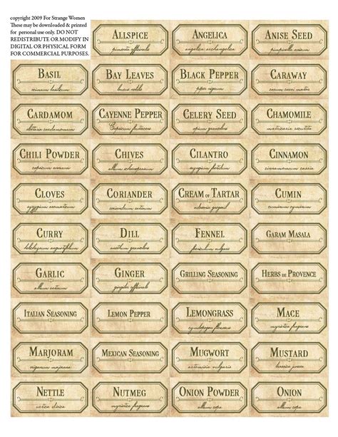 Free Printable Herb Garden Labels Printable Word Searches