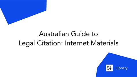 Australian Guide To Legal Citation Internet Materials Youtube