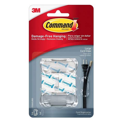 3M Command Clear Large Cord Organizers 2 Hook 3 Strip (17303CLR) - Intertech Hardware Singapore