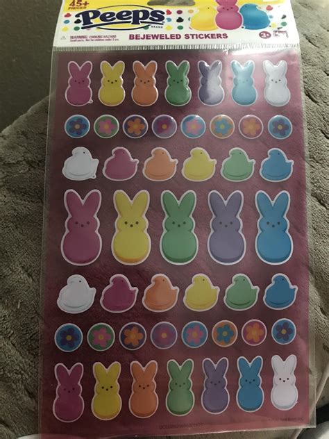 Got these cute peep stickers from dollar general. Love peeps but couldn’t find them for the ...