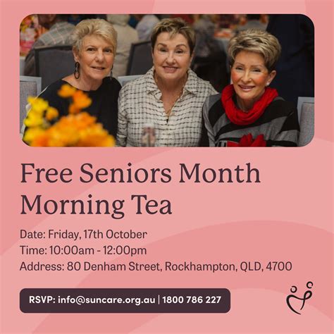 FREE seniors month morning tea - Rockhampton - Queensland Seniors Month