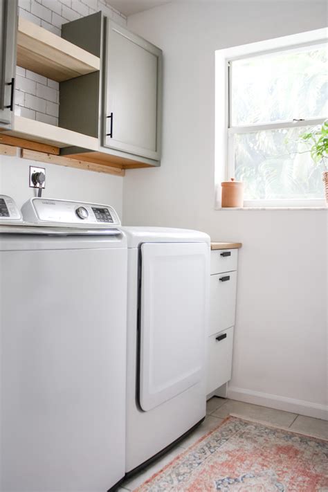 How To Hide Your Laundry Hookups Laundry Room Reveal — Catie Zee Home