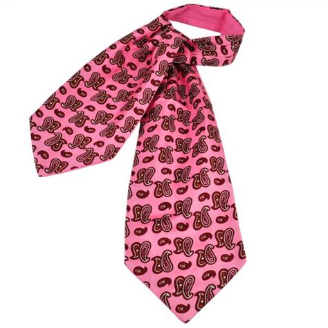 Van Buck Pink Wine Red Ivory Paisley English Silk Day Cravat From