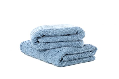 Premium Photo Folded Blue Towels Isolated On White Background Close Up
