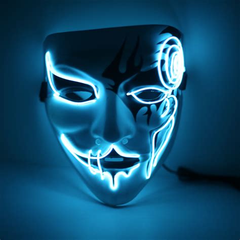 Halloween El Wire Light Up Led Mask Neon Rave Horrific Cosplay Party