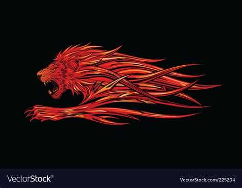 Flame Lion Royalty Free Vector Image Vectorstock