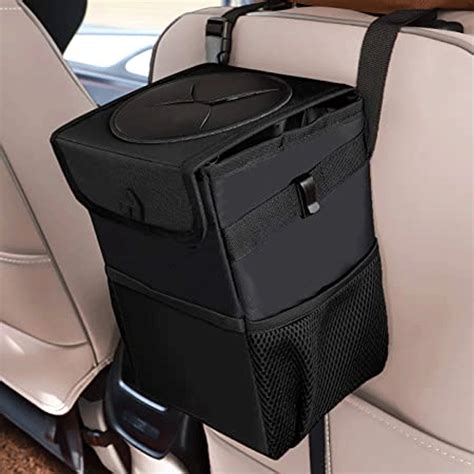 Buy Multipurpose Car Trash Can With Lid And Storage Pockets Online