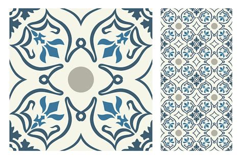 Premium Vector Vintage Patterned Tiles Carpets Vector