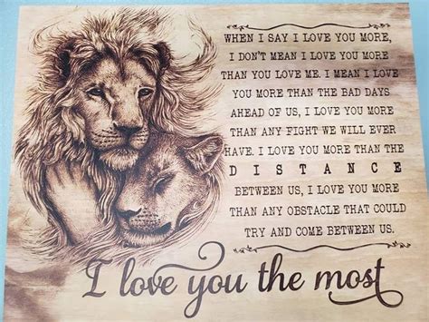 Canvas Lion I Love You The Most Love You The Most Love You More