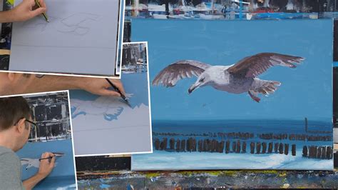 Seagull Painting Tutorial With Acrylics For Beginners YouTube