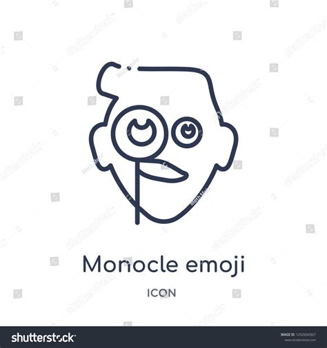 Linear Monocle Emoji Icon From Emoji Outline Royalty Free Stock Vector 1292604367