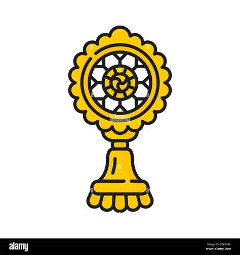 Dharmachakra Chamaru Knowledge Sign Buddhism Religion Icon Vector