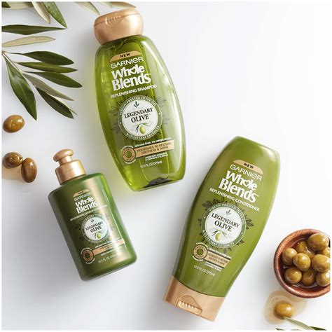 Garnier Whole Blends Replenishing Shampoo Legendary Olive 125 Fl Oz