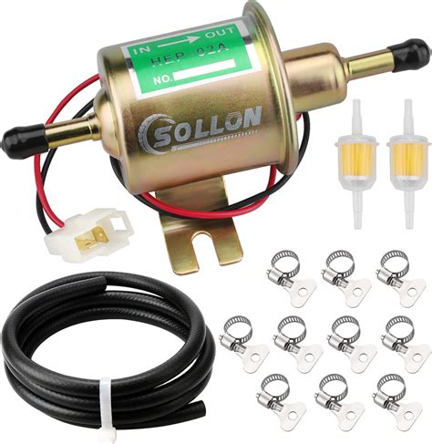 Electric Fuel Pump Kit 12v Universal Low Pressure Transfer Inline With 10pcs Hose