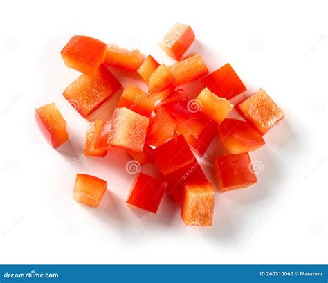 Red Paprika Cubes Stock Photo Image Of Ripe Culinary