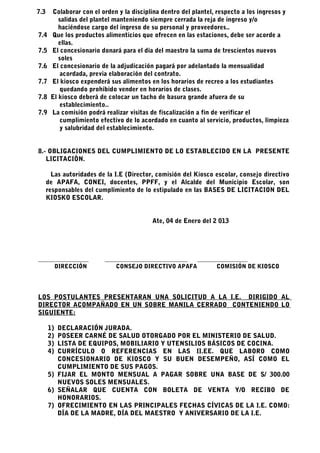 2013 1208 sfa bases de licitación del kiosko escolar PDF