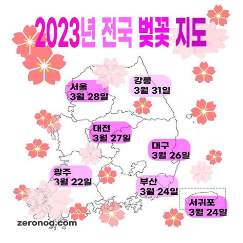 2023년 전국 벚꽃 개화시기와 축제 일정