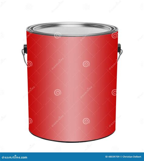 Red Gallon Paint Can Isolated Stock Image Image Of Liquid Template