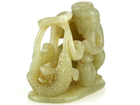 C1600 Chinese Ming Dynasty Jade Carving Of Fisherman Parade Antiques