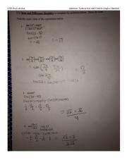 AdditionSubtractionDoubleAngleHandout Docx GSE PreCalculus Addition