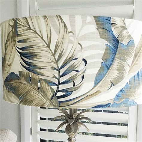 Lampshade Lamp Shade Palms Palm Leaves Tropical Style Etsy