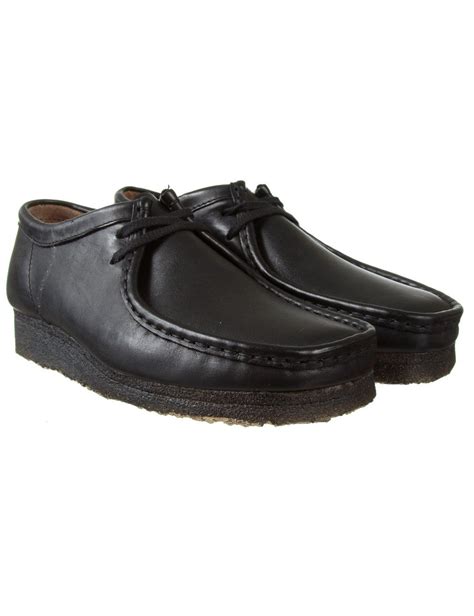 Clarks Originals Wallabee Shoe Black Leather Casual Shoes From