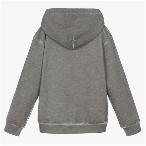 Dolce And Gabbana Teen Boys Washed Grey Re Edition Hoodie