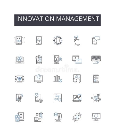 Innovation Management Line Icons Collection Change Management Risk