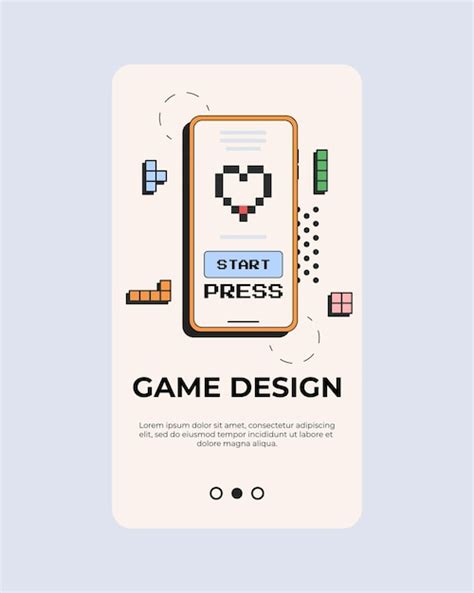 Premium Vector | Game design template for web or smart phone in retro style