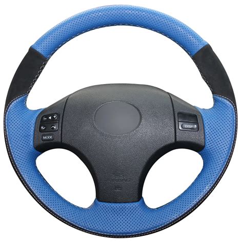 Cubiertas De Ante Para Volante De Coche Protector De Cuero Azul Y