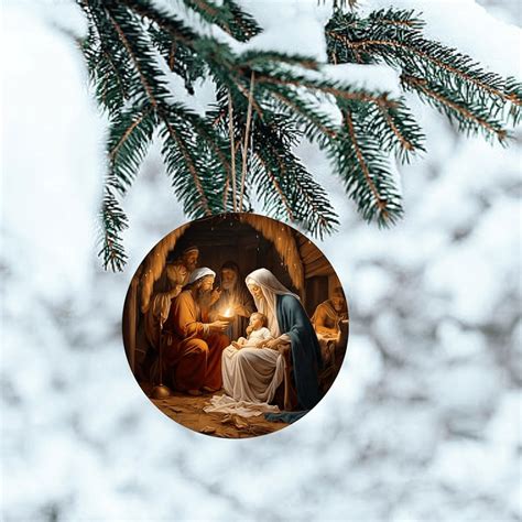 Christianartworkshop Realistic Styles Jesus Born Christmas Hanging Orn ...