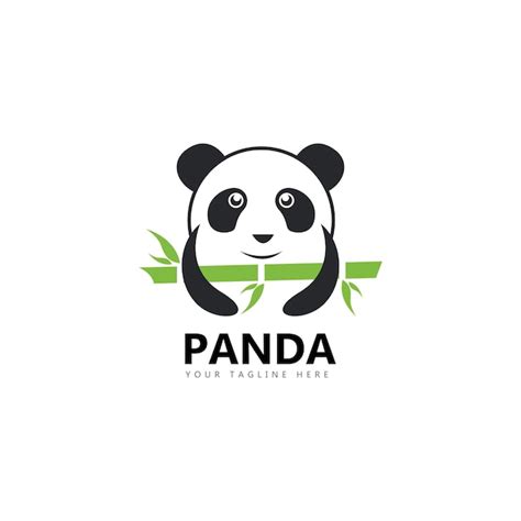 Ilustração em vetor modelo de logotipo panda Vetor Premium