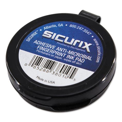 SICURIX® Fingerprint Ink Pad, 1 1/2" Diameter, Black | Mormax Company Inc