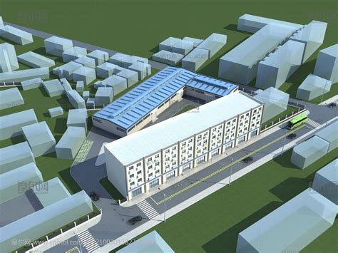 厂房锅炉房办公楼仓库组合3d模型中式建筑模型下载 摩尔网cgmol