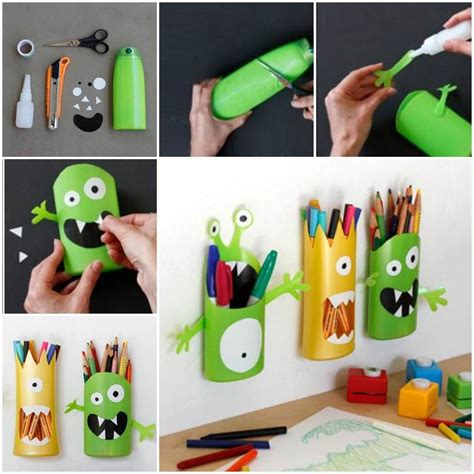 Diy Funny Pen Holder From Plastic Bottle Icreativeideas Truc Et