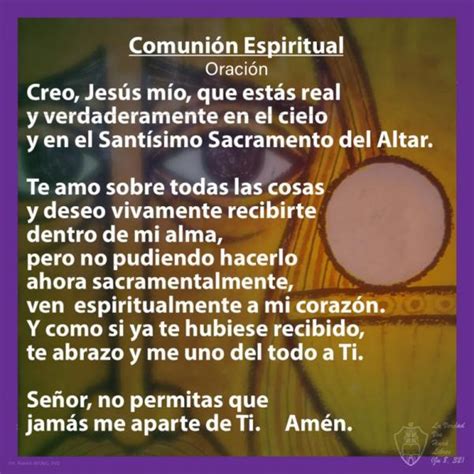 Oración para la Comunión Espiritual en este tiempo de pandemia por