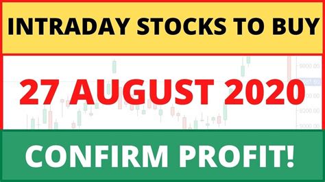 Best Intraday Stocks For 27 Aug 2020 Stocks To Buy Today Intraday