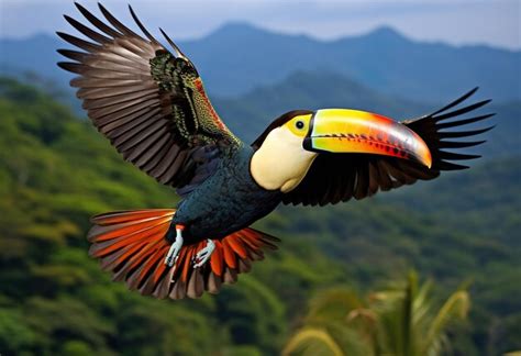 Premium AI Image | Toucan flying