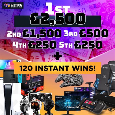 5 000 Cash Main Prizes 5 Winners 120 Instant Wins 20 000 In