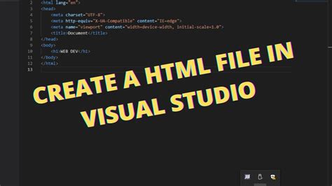 Create A Html File In Visual Studio Vs Code Learn Simple Way To