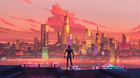 2048x1152 Spiderman In Ny Sunset Wallpaper,2048x1152 Resolution HD 4k ...