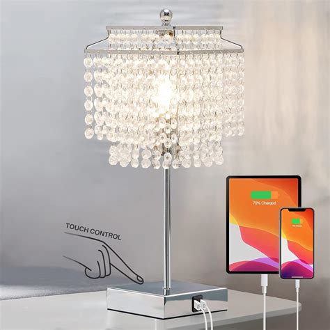 Crystal Table Lamp 3 Way Touch Control Dimmable Crystal Table Lamp