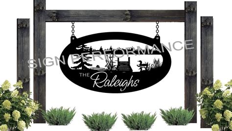 Metal Lake Fish Sign Lake Dock Fish Sign Lake Sign Customized With