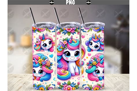 Unicorn And Rainbows Tumbler Wraps Png Graphic By Epicdigitalartstudio