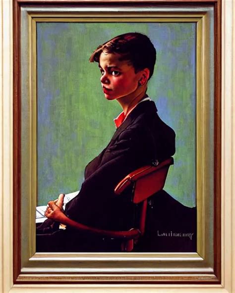 Portrait Of Lalisa Painting By Norman Rockwell Stable Diffusion