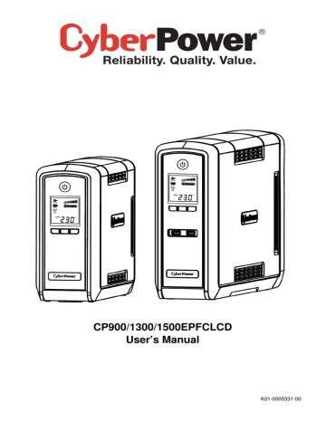 CyberPower CP1500EPFCLCD User manual | Manualzz